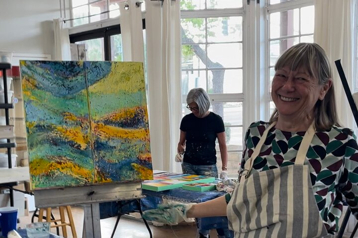 Group lesson on Tuesdays at the Desert Art Center.